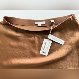 Vince Bronze Silk Skirt